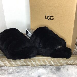 NWT UGG Plush Black Slide